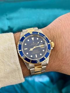  Rolex Watch Co Submariner Date Blue Dial 40MM Ref 16613 in 2 Tone Oyster Bracelet Pre Owned - 3574376