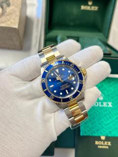  Rolex Watch Co Submariner Date Blue Dial 40MM Ref 16613 in 2 Tone Oyster Bracelet Pre Owned - 3574378