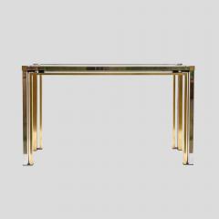  Romero Rega Brass and Chrome metal console table Italian by Romeo Rega - 4706866