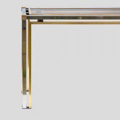  Romero Rega Brass and Chrome metal console table Italian by Romeo Rega - 4706867
