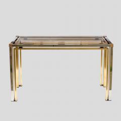  Romero Rega Brass and Chrome metal console table Italian by Romeo Rega - 4706868