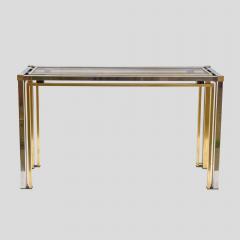  Romero Rega Brass and Chrome metal console table Italian by Romeo Rega - 4706869