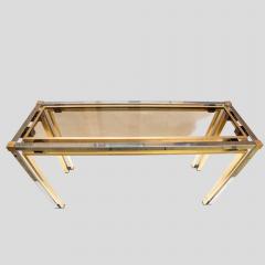  Romero Rega Brass and Chrome metal console table Italian by Romeo Rega - 4706871
