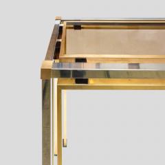  Romero Rega Brass and Chrome metal console table Italian by Romeo Rega - 4706872