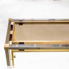  Romero Rega Brass and Chrome metal console table Italian by Romeo Rega - 4706873