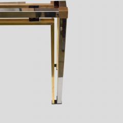  Romero Rega Brass and Chrome metal console table Italian by Romeo Rega - 4706874