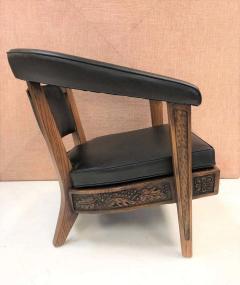  Romweber Pair of Romweber Carved Oak Lounge Chairs - 1854631