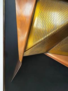  Ron Hinton Ron Hinton 1994 3D Metal Wall Sculpture Linear Sketch  - 3638647