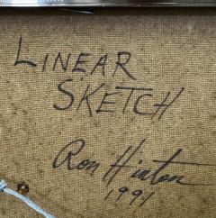  Ron Hinton Ron Hinton 1994 3D Metal Wall Sculpture Linear Sketch  - 3638726