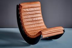  Rosenthal Einrichtung Verner Panton Relaxer II Rocking Chair by Rosenthal with new upholstered Leather - 4683506