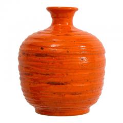  Rosenthal Netter Rosenthal Netter Vase Ceramic Orange Ribbed - 2743554