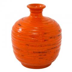  Rosenthal Netter Rosenthal Netter Vase Ceramic Orange Ribbed - 2743564