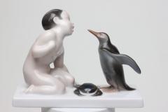  Rosenthal Rosenthal Porcelain Figure of Boy and a Penguin by F Liebermann 1910 Germany - 3220698