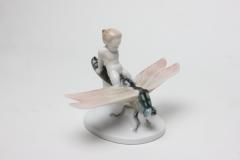  Rosenthal Rosenthal Porcelain Figure of Ground Fairy Riding on Dragonfly 1912 Germany - 3220895