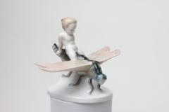  Rosenthal Rosenthal Porcelain Figure of Ground Fairy Riding on Dragonfly 1912 Germany - 3220924