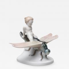  Rosenthal Rosenthal Porcelain Figure of Ground Fairy Riding on Dragonfly 1912 Germany - 3223886