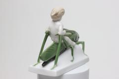  Rosenthal Rosenthal Porcelain Figure of a Ground Fairy Riding a Grasshopper 1920 Germany - 3220979