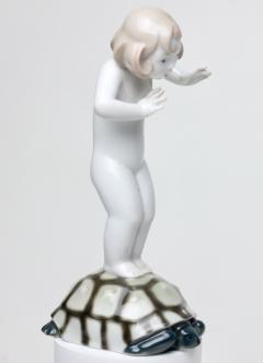  Rosenthal Rosenthal Porcelain Figurine of Child Standing on a Turtle by Gustav Oppel - 3222249