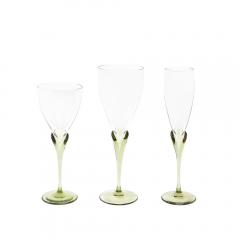  Rosenthal Set of 36 Papyrus Pattern Rosenthal Water Wine and Champagne Crystal Stemware - 4142536