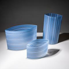  Rosenthal Set of Three Blue Vases by Rosenthal 20th Century - 4718085