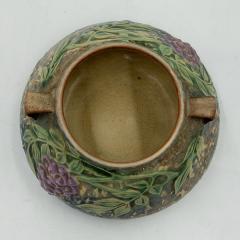  Roseville Pottery Roseville Wisteria Blue Matte Art Pottery Two Handled Vase 1930s - 4711812