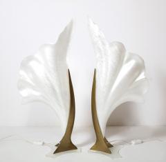  Rougier Pair of Monumental lily Form Lamps  - 1984986