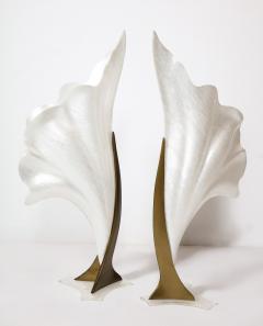  Rougier Pair of Monumental lily Form Lamps  - 1984989