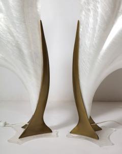  Rougier Pair of Monumental lily Form Lamps  - 1984991