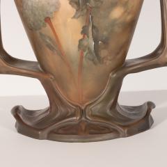  Royal Bonn Pair of Art Nouveau Hand Painted Sculptural Ceramic Vases by Royal Bonn - 1560682