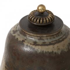  Royal Copenhagen Exceptional Sung Glazed Jar with Bronze Lid by Carl Halier - 1180163