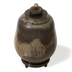  Royal Copenhagen Exceptional Sung Glazed Jar with Bronze Lid by Carl Halier - 1180164