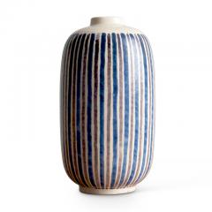  Royal Copenhagen Modernist Blue and Brown Striped Vase by Gunnar Nylund - 1747323