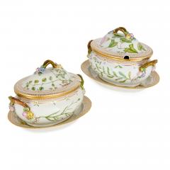  Royal Copenhagen Pair of Royal Copenhagen Flora Danica Porcelain Covered Tureens - 4721387
