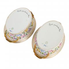  Royal Copenhagen Pair of Royal Copenhagen Flora Danica Porcelain Fruit Baskets - 4622155