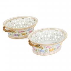 Royal Copenhagen Pair of Royal Copenhagen Flora Danica Porcelain Fruit Baskets - 4622270