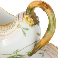  Royal Copenhagen Pair of Royal Copenhagen Flora Danica Porcelain Sauce Boats and Stands - 4740757
