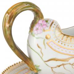  Royal Copenhagen Pair of Royal Copenhagen Flora Danica Porcelain Sauce Boats and Stands - 4740761