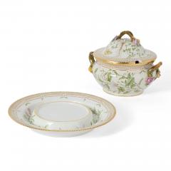  Royal Copenhagen Pair of Royal Copenhagen Flora Danica Porcelain Tureens with Stands - 4697781