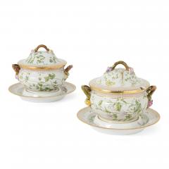 Royal Copenhagen Pair of Royal Copenhagen Flora Danica Porcelain Tureens with Stands - 4697825