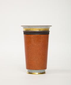  Royal Copenhagen Royal Copenhagen Terracotta Craquelure and Gilded Vase circa 1960 1970 - 2322484