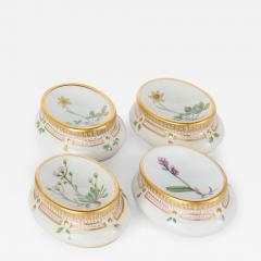  Royal Copenhagen Set of Four Salt Cellars Royal Copenhagen Flora Danica Porcelain - 4553279