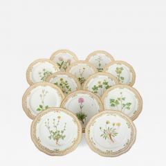  Royal Copenhagen Set of Twelve Royal Copenhagen Flora Danica Dessert Plates - 4622269