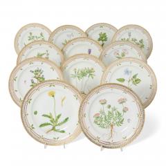  Royal Copenhagen Set of Twelve Royal Copenhagen Flora Danica Porcelain Dinner Plates - 4688850