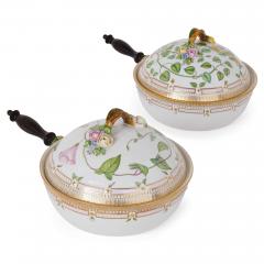  Royal Copenhagen Two Danish Royal Copenhagen Flora Danica porcelain dishes with handles - 4397815