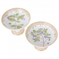  Royal Copenhagen Two Danish porcelain Flora Danica compotes by Royal Copenhagen - 4397833
