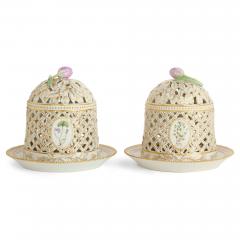  Royal Copenhagen Two Danish porcelain Flora Danica ice cream domes by Royal Copenhagen - 4584856