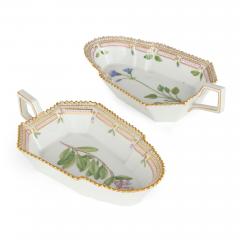  Royal Copenhagen Two Pickle Dishes Royal Copenhagen Flora Danica Porcelain - 4550713
