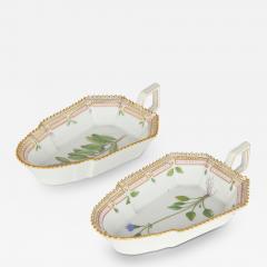  Royal Copenhagen Two Pickle Dishes Royal Copenhagen Flora Danica Porcelain - 4553280