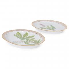  Royal Copenhagen Two large Danish Flora Danica hand painted floral oval platters by Royal Cop  - 4409220