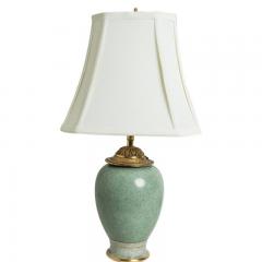 Royal Copenhagen Vintage Royal Copenhagen Celadon Crackled Vase Lamp - 1545953